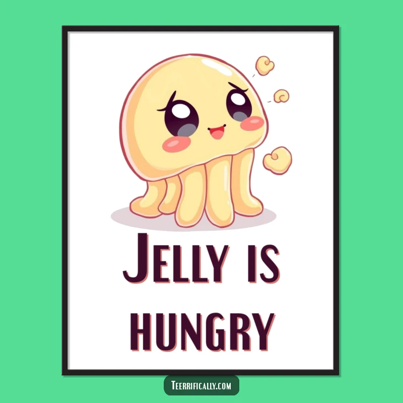 Funny Jelly Popcorn Poster: Snack Time Art, Hilarious Wall Decor Gift