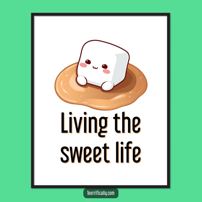 Funny Marshmallow Hot Cocoa Poster: Relaxing Wall Art, Perfect Cozy Decor Gift