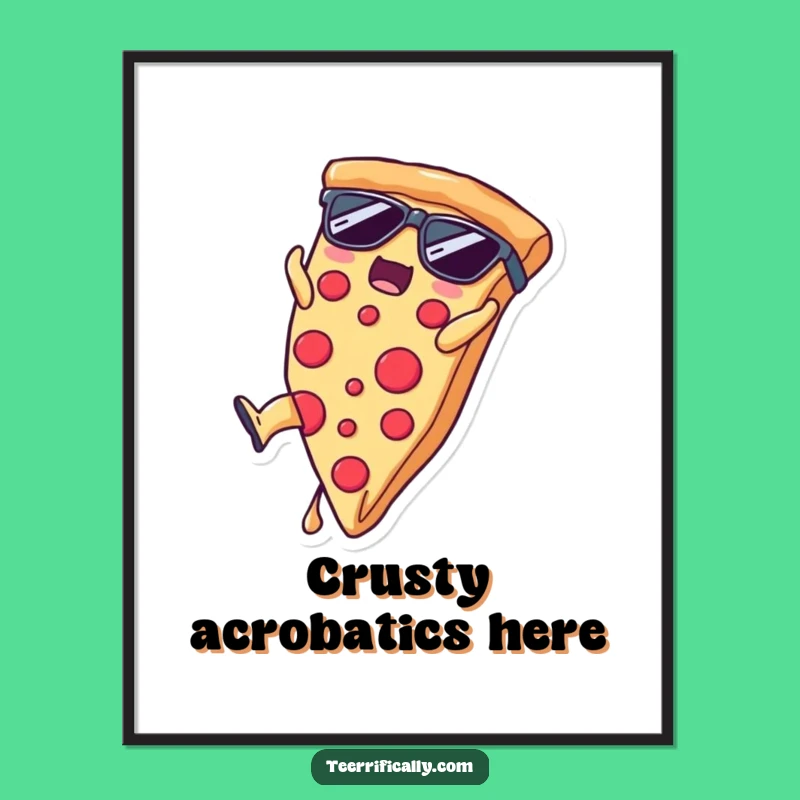 Funny Pizza Somersault Poster: Hilarious Wall Art for a Gift