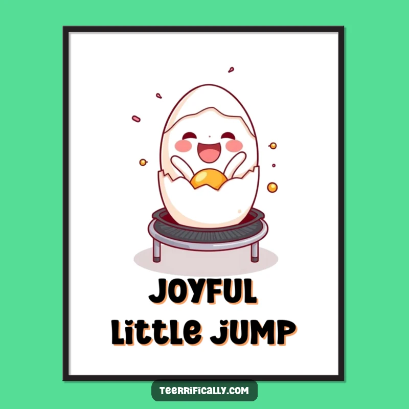 Funny Egg Trampoline Poster: Brighten Your Walls with Breakfast Fun
