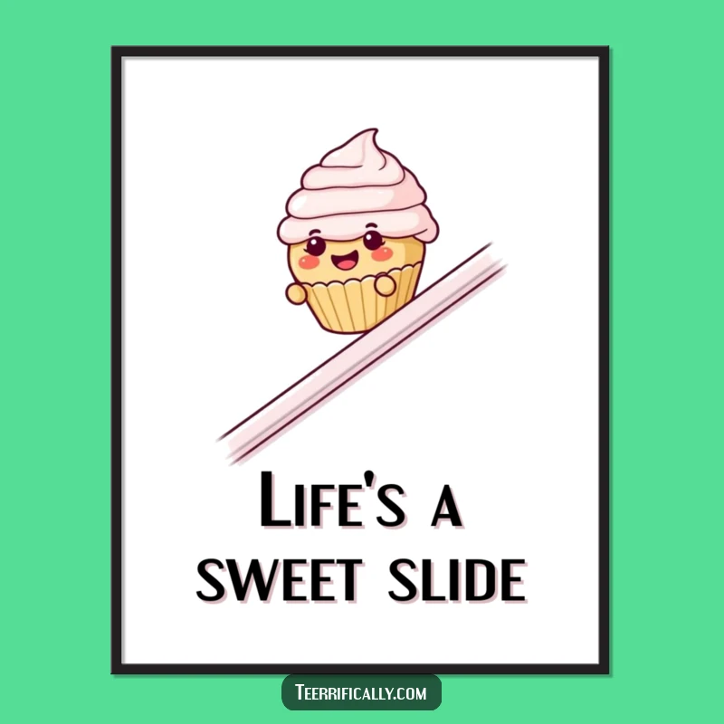 Funny Cupcake Banister Poster - Whimsical Wall Art & Sweet Gift
