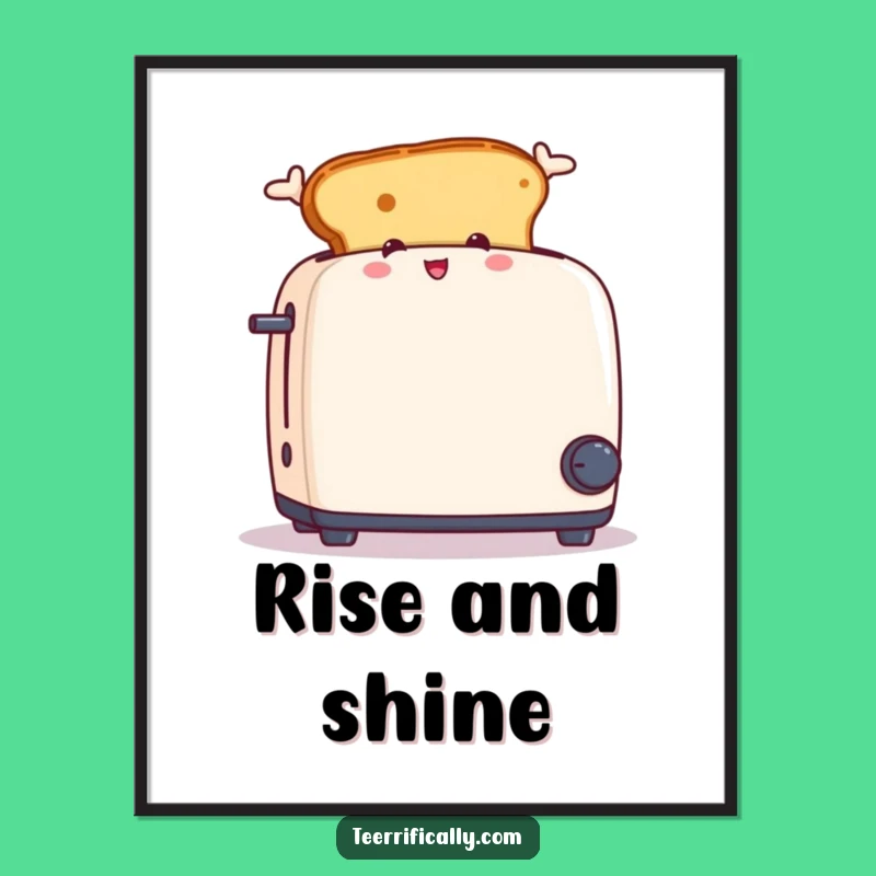 Funny Jumping Toast Poster - Hilarious Breakfast Art for Your Walls