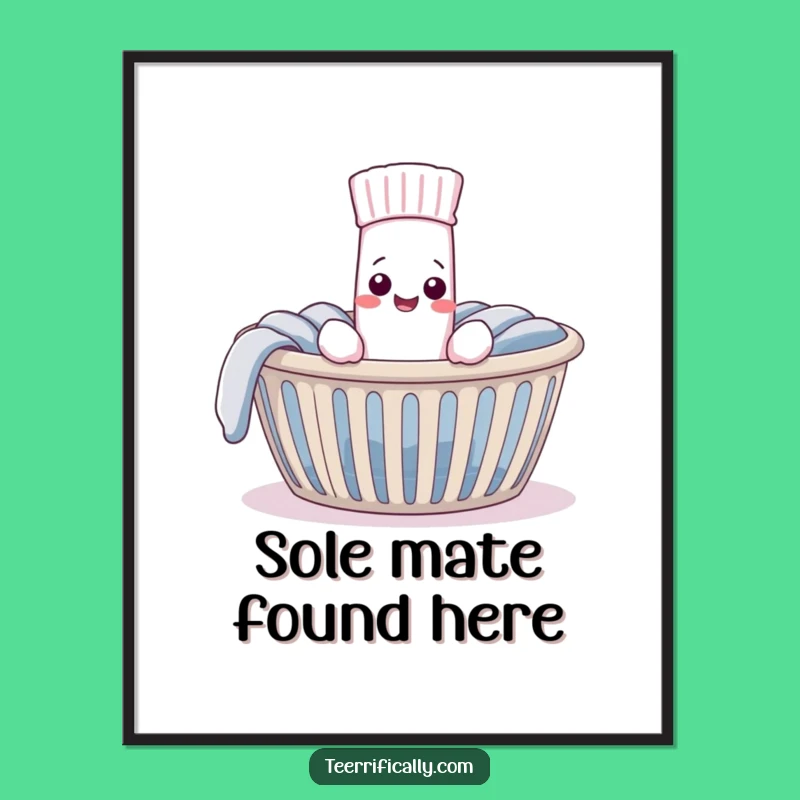 Funny Lost Sock Reunion Poster: Happy Art, Perfect Funny Gift for Laundry Room Decor!