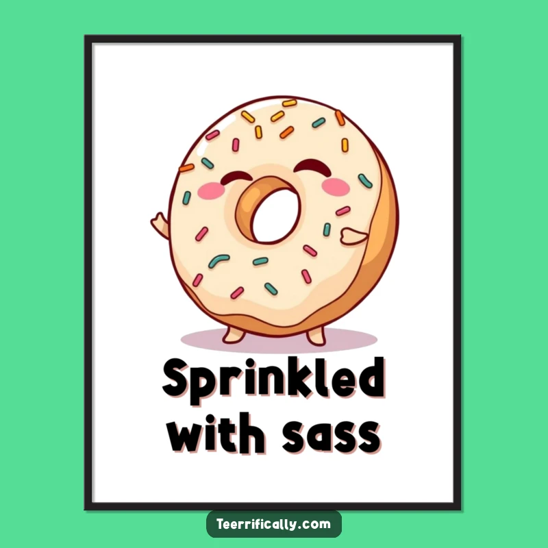 Funny Winking Donut Poster - Playful Sprinkled Wall Art