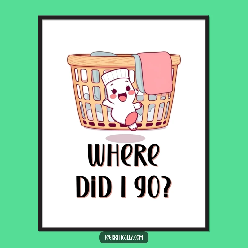 Funny Lost Sock Poster: Hilarious Laundry Room Art for a Laugh!