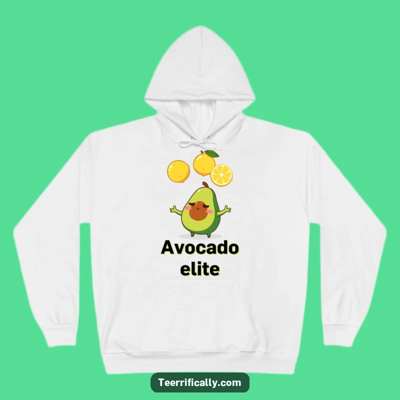 Funny Avocado Lemon Juggling Hoodie - Cozy Determined Fruit Wear