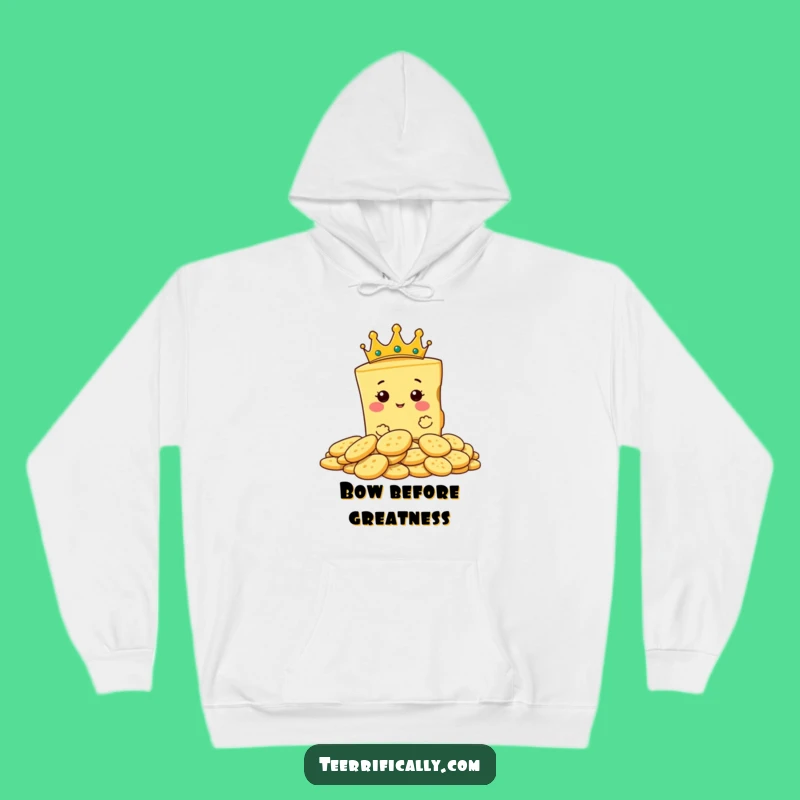 Funny Cheese King Crown Hoodie - Cozy & Royal Foodie Comfort Gift
