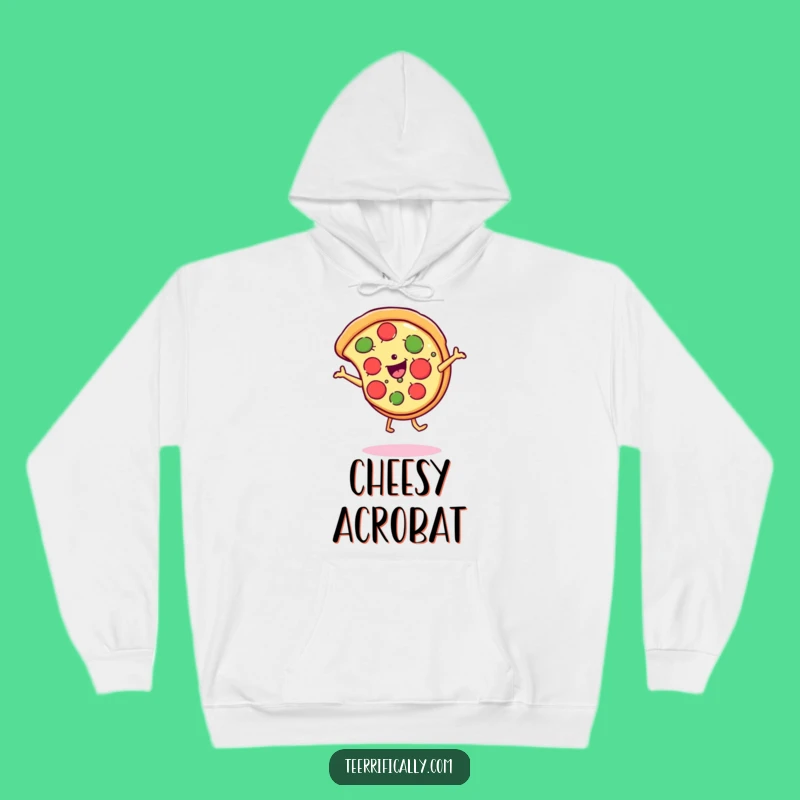 Funny Pizza Cartwheel Hoodie - Cozy & Hilarious Slice of Fun