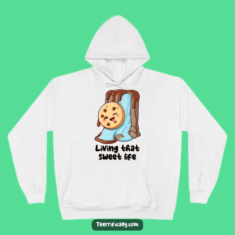 Cozy Funny Cookie Chocolate Waterfall Hoodie: Warm Comfort, Perfect Funny Gift!