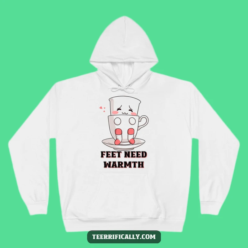 Funny Confused Teacup Hoodie: Cozy Sock Surprise, The Ultimate Funny Gift for Comfort!