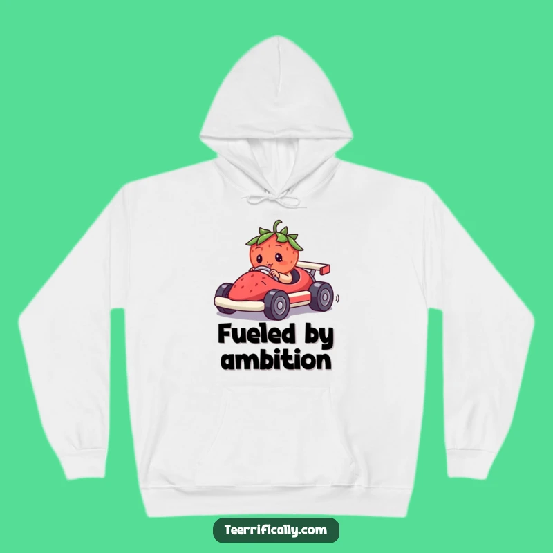 Funny Strawberry Race Car Hoodie: Cozy Up With This Hilarious Berry Driving Wear!