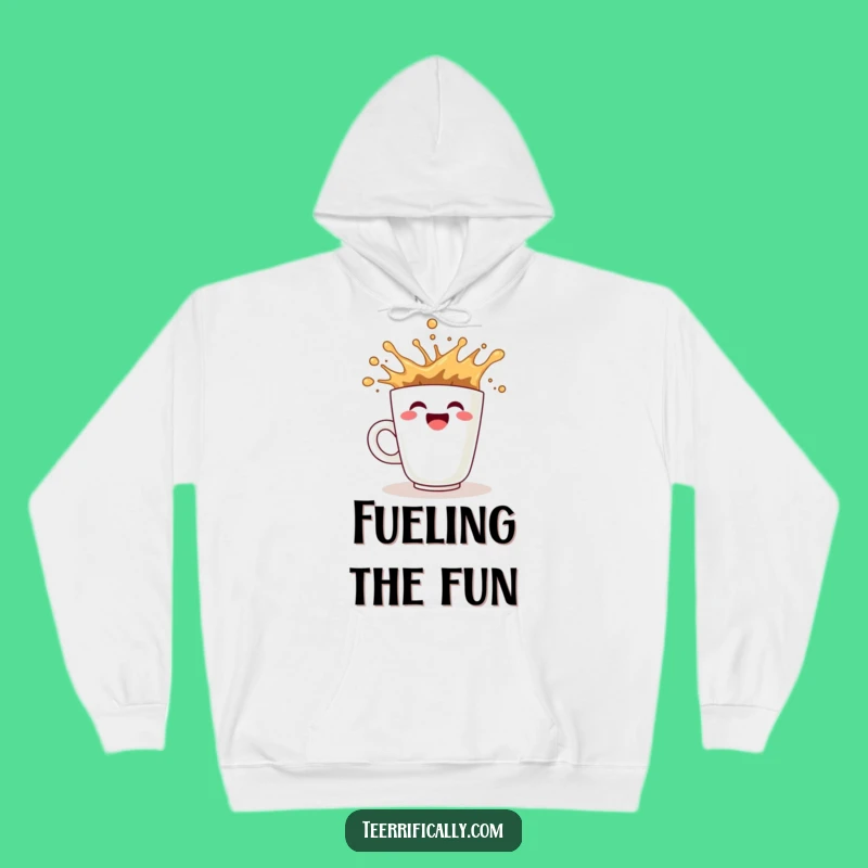 Cozy Coffee Splash Hoodie: Funny Warm Gift for Enthusiasts