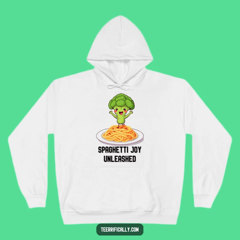 Funny Broccoli Spaghetti Dance Hoodie - Cozy & Comical Veggie Outfit Gift