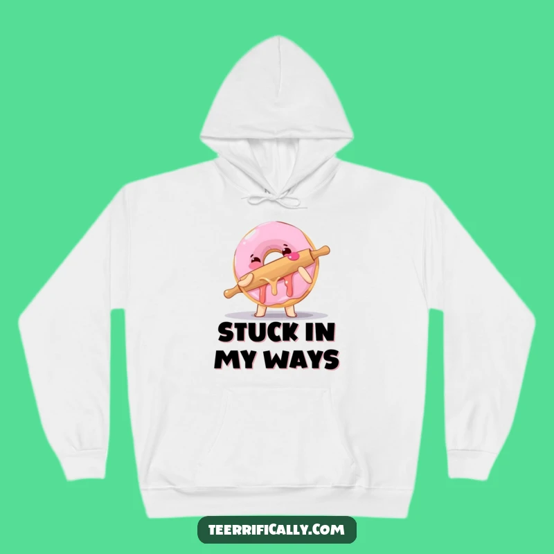 Funny Donut Rolling Pin Hoodie: Clumsy Baker Comfort, Hilarious Gift