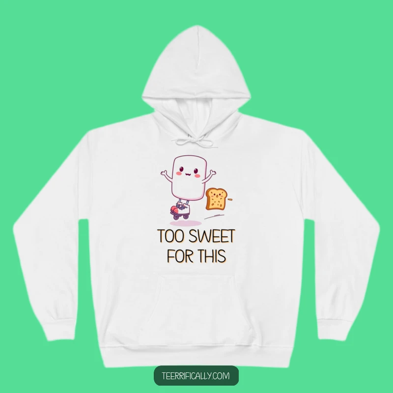 Funny Marshmallow Roller Skater Hoodie - Stay Cozy with Zippy Breakfast Humor!