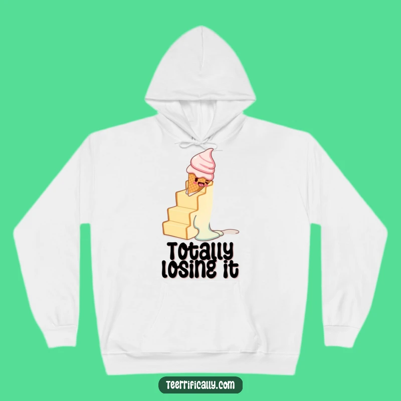 Funny Melting Ice Cream Toast Staircase Hoodie - Cozy & Comical Winter Wear Gift