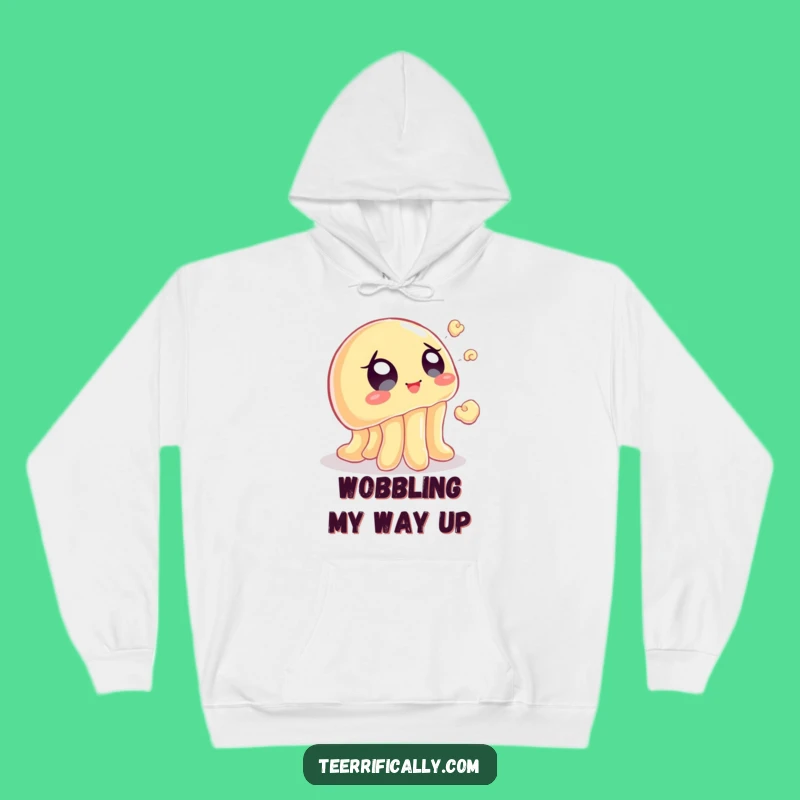 Funny Wobbly Jelly Hoodie: Popcorn Chase Comfort, Hilarious Gift