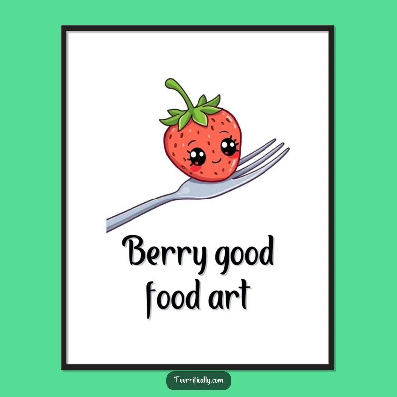 Free Printable Googly-Eyed Strawberry Art - Funny Surreal Downloadable Decor