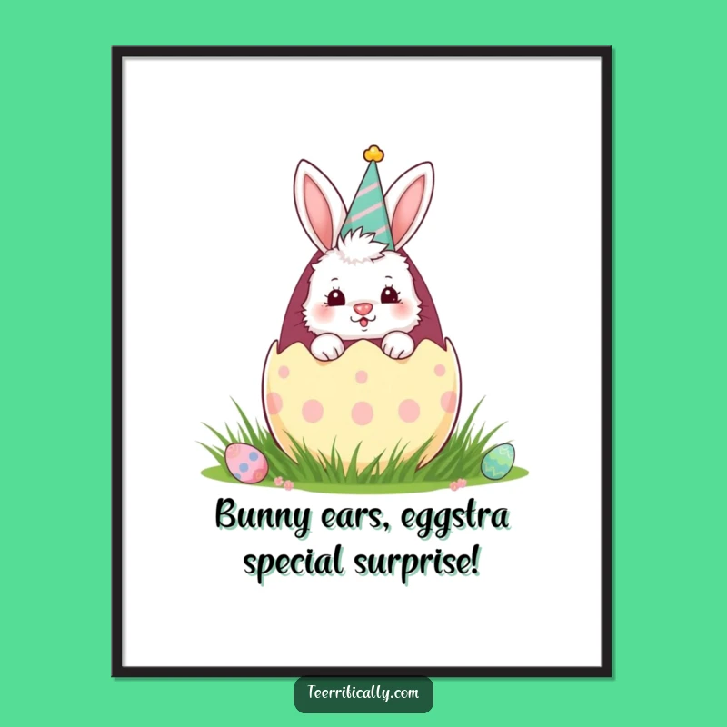 Free Printable Funny Bunny Wall Art: Easter Egg Surprise, Humorous Downloadable Decor