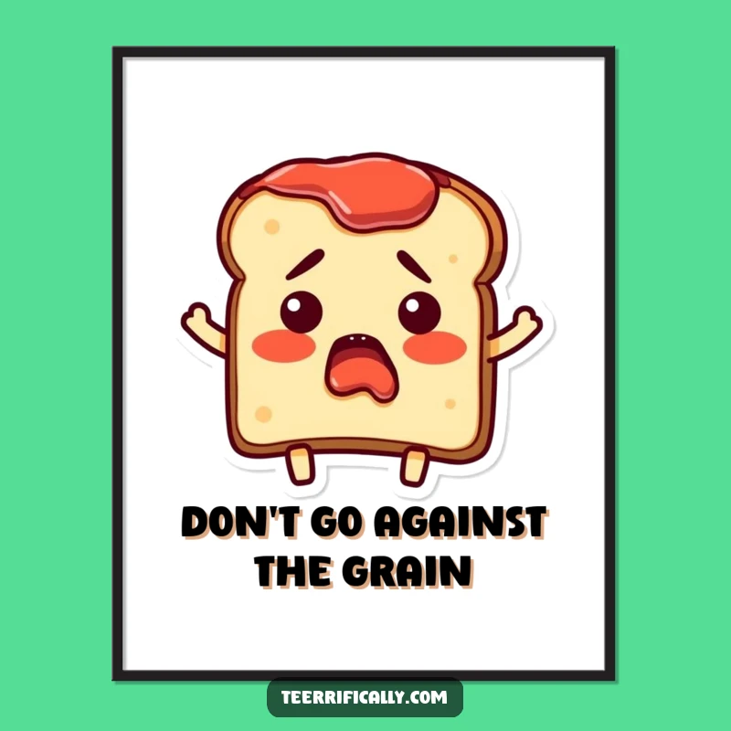 Free Printable Wall Art: Surprised Toast Breakfast, Hilarious Downloadable Decor