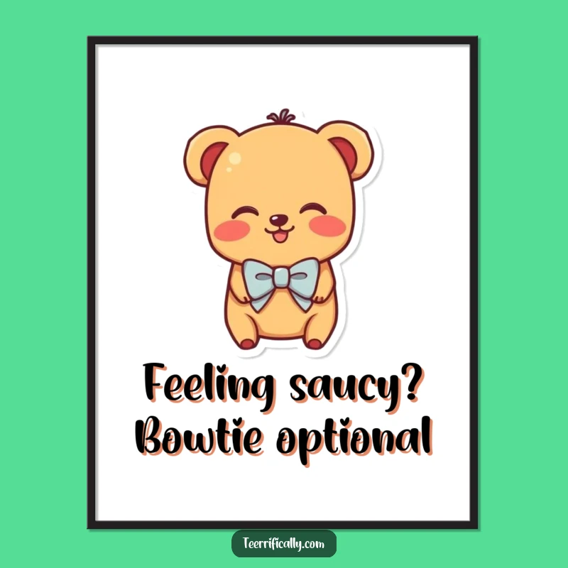 Free Printable Wall Art: Shy Hot Dog Bowtie Whimsical Downloadable Decor