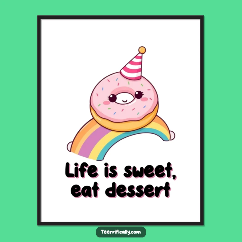 Free Printable Donut Rainbow Art - Funny Whimsical Downloadable Decor