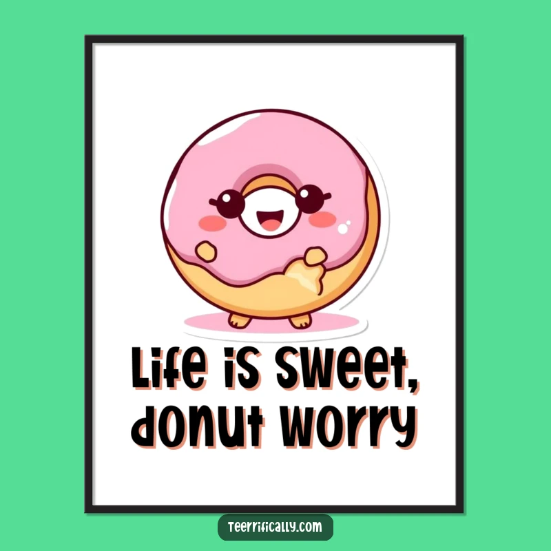Free Printable Giggling Donut Wall Art - Funny Downloadable Decor for Kitchen