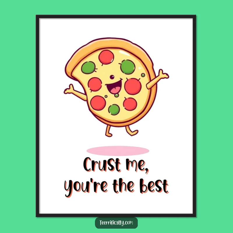 Funny Free Printable Wall Art: Pizza Cartwheel Joy, Humorous Downloadable Decor Gift!