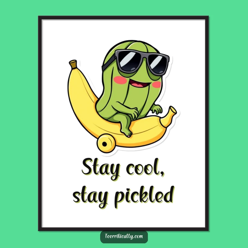 Funny Printable Wall Art: Pickle's Banana Ride, Free Downloadable Art