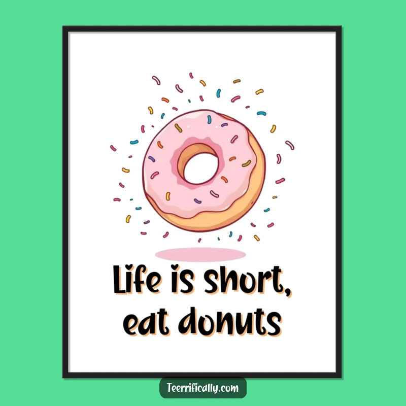 Fun Free Printable Wall Art: Donut's Bouncing Sprinkle Somesault Action Shot