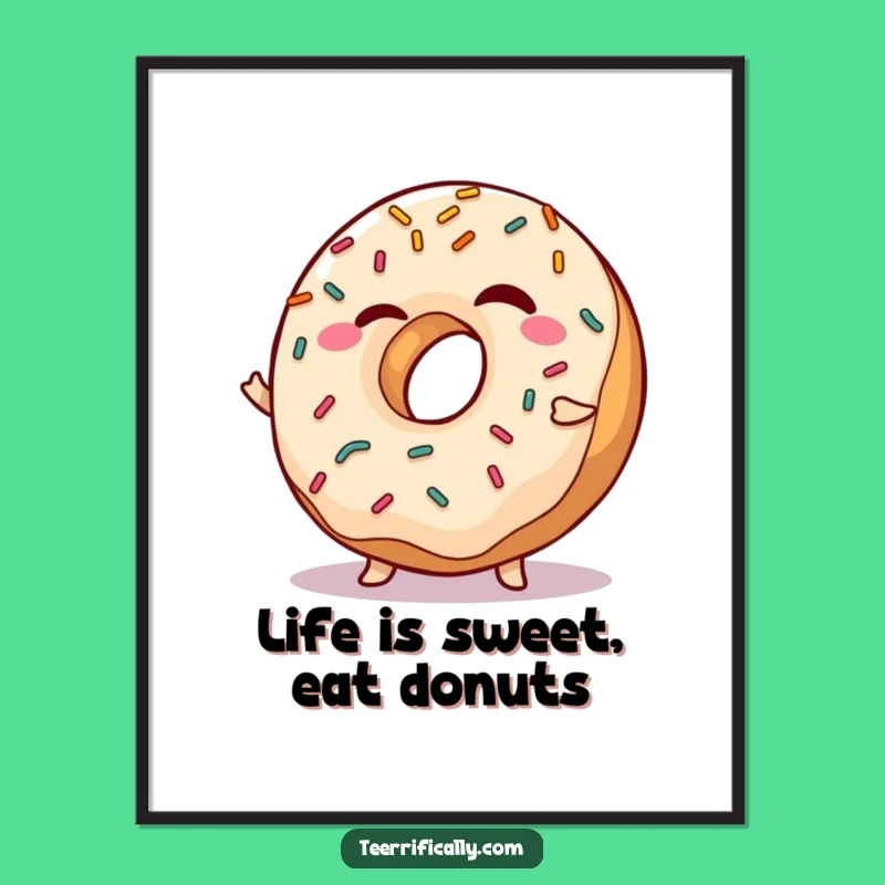 Funny Free Printable Wall Art: Winking Donut Shimmy, Humorous Downloadable Decor Gift!