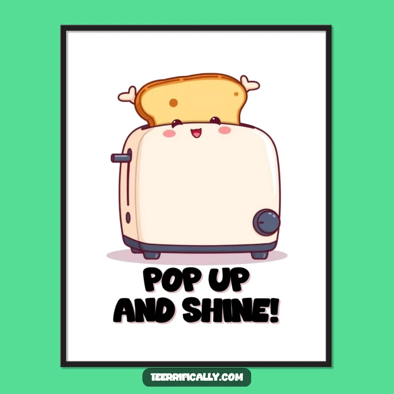 Funny Free Printable Wall Art: Toast Jump Breakfast Humor Downloadable Decor