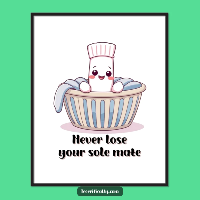 Quirky Free Printable Wall Art: Sock's Laundry Basket Reunion with Mate