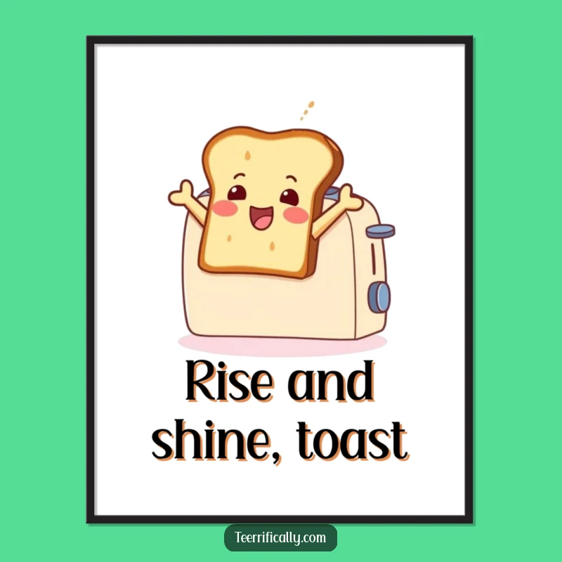 Free Printable Wall Art: Playful Toast Leaping - Funny Downloadable Art for Your Kitchen!