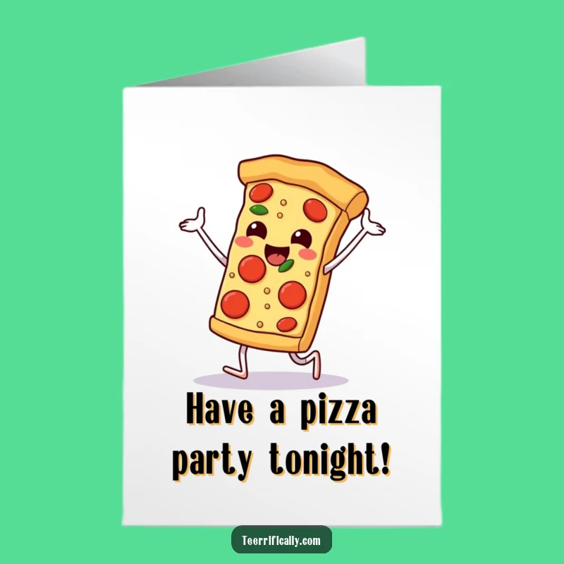 Dancing Pizza Birthday Card: Free Printable Fun Downloadable Gift!