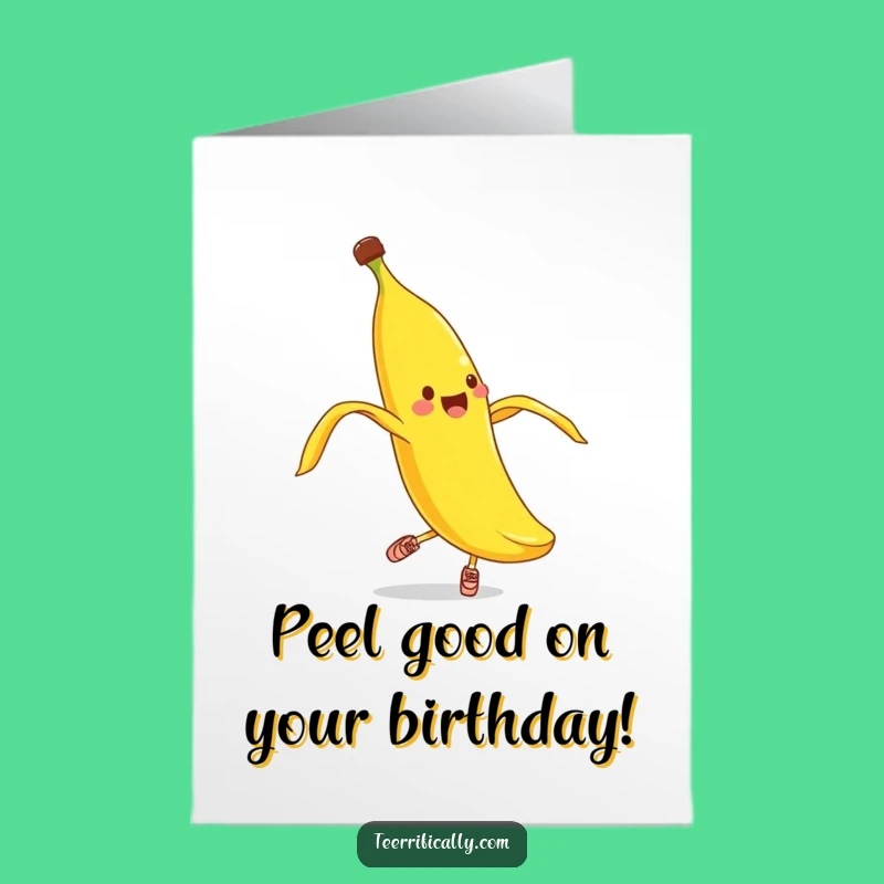 Free Printable Banana Peel Birthday Card: Funny Clumsy Downloadable Gift
