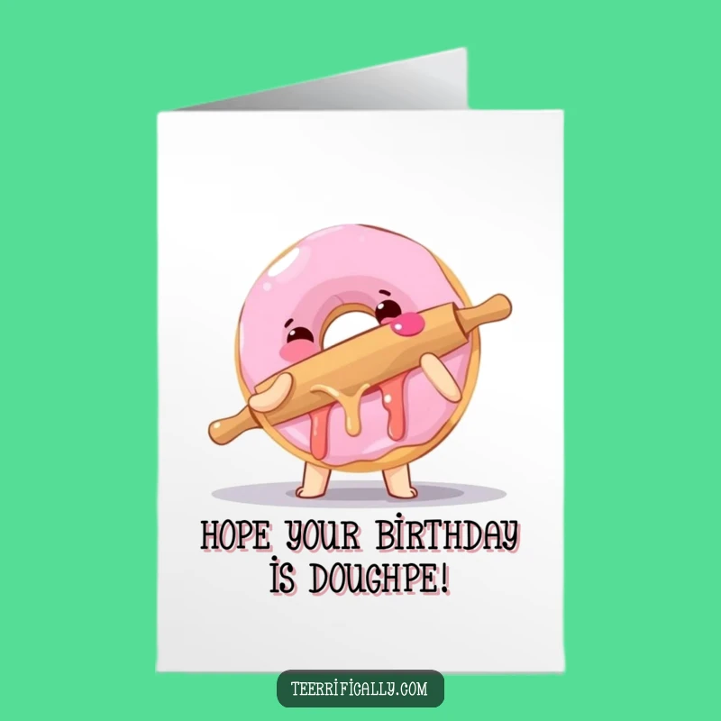 Free Printable Birthday Card: Clumsy Donut Hug, Funny Downloadable Gift for Sweet Celebrations