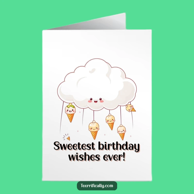 Free Printable Birthday Card: Ice Cream Cloud Sprinkle Joy Downloadable Gift