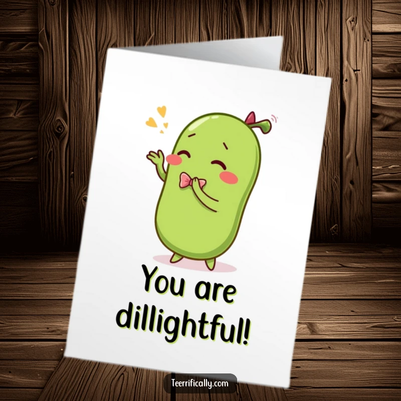 Funny Free Printable Pickle Birthday Card: A sentient pickle bows dramatically, offering a hilarious downloadable birthday wish.