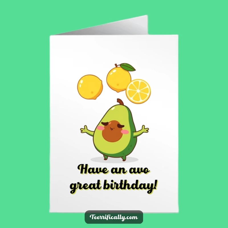 Free Printable Juggling Avocado Birthday Card - Funny DIY Gift