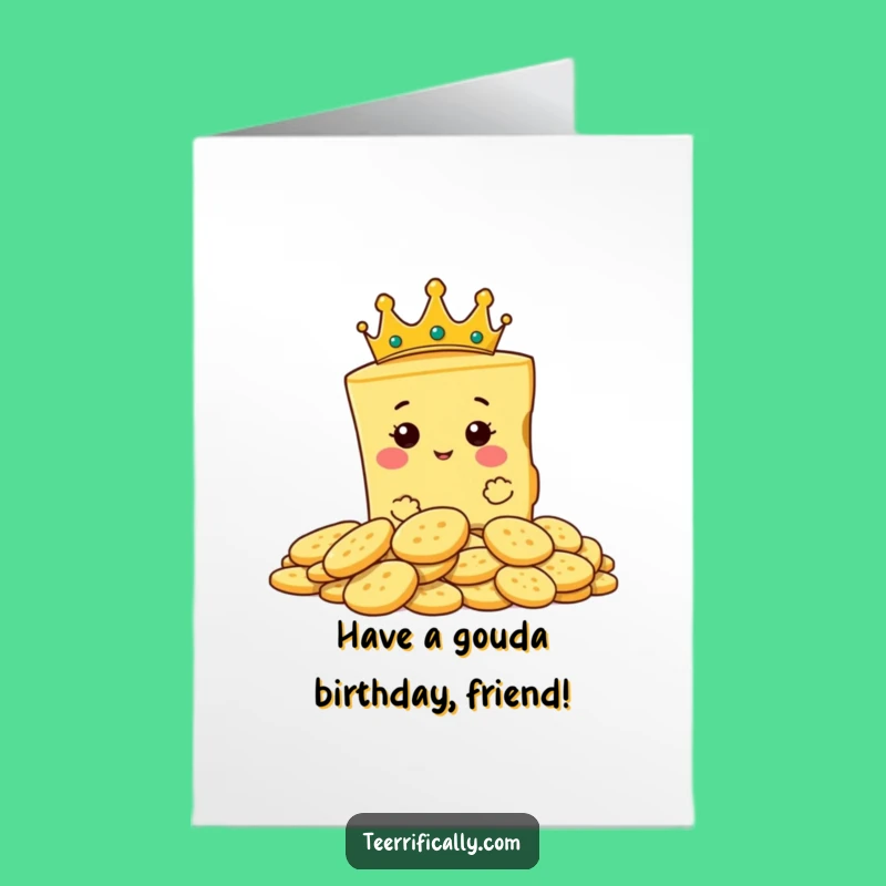 Funny Free Printable Birthday Card: Regal Cheese King Humor Downloadable Gift