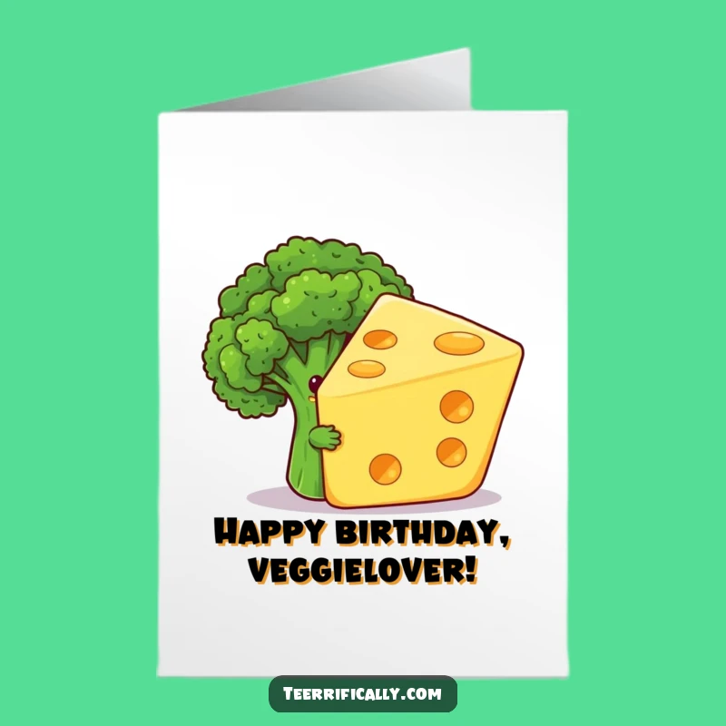 Funny Free Printable Birthday Card: Shy Veggie Birthday Wishes Downloadable Gift