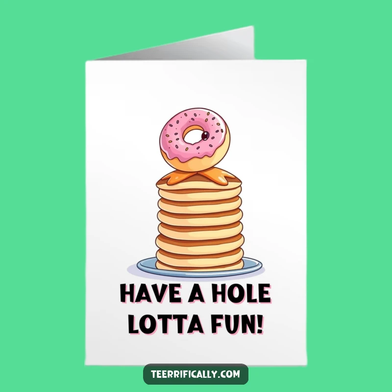 Free Printable Birthday Card: Curious Donut Card, Balancing for a Sweet Stacked Celebration
