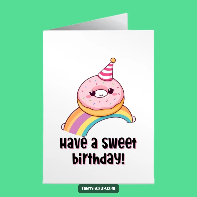 Free Printable Donut Rainbow Birthday Card - Funny Party Download