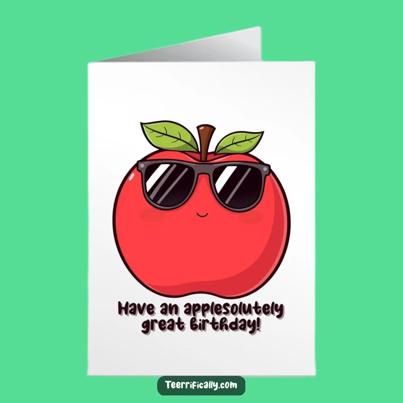 Free Printable Birthday Card: Apple's Cool Wink Funny Downloadable Gift