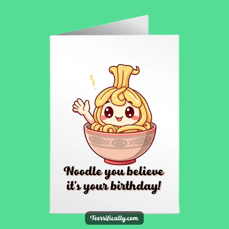 Free Printable Birthday Card: Happy Noodle Wave, A Fun & Funny Downloadable Gift!