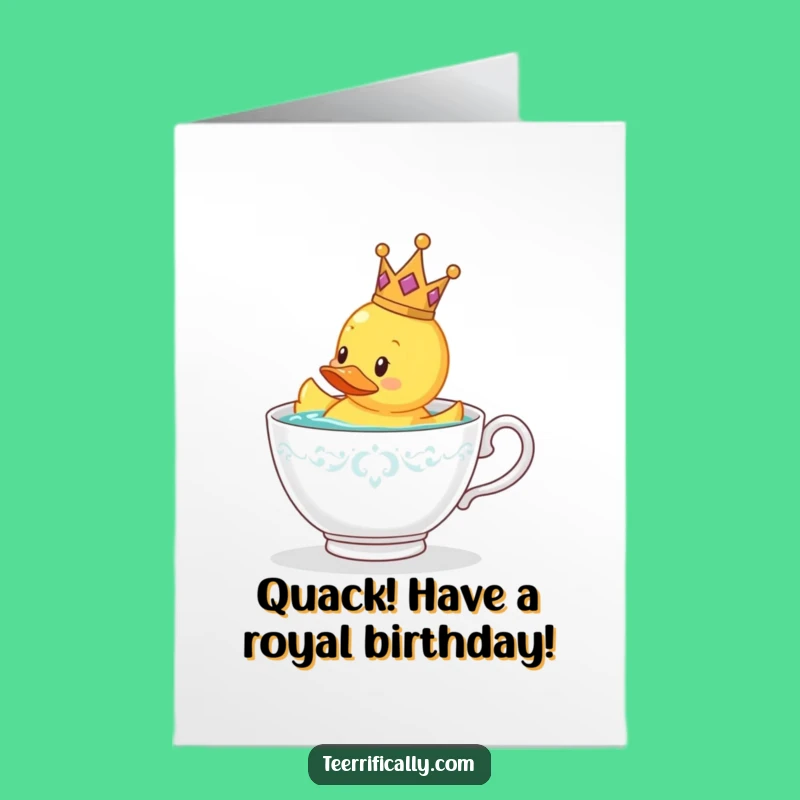 Royal Free Printable Birthday Card: Duck King Downloadable Gift for Royalty