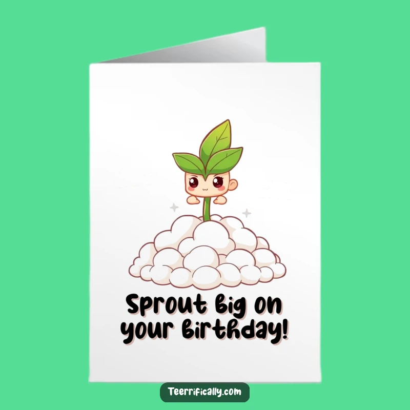 Free Printable Birthday Card: Sprout Through Clouds, Uplifting Downloadable Joy Gift