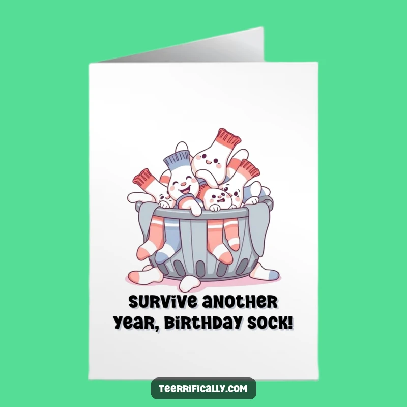 Funny Free Printable Birthday Card: Sock Escape Birthday Wishes Downloadable Gift