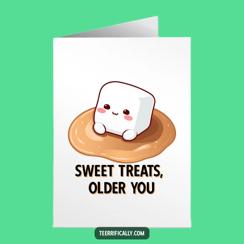 Free Printable Birthday Card: Fluffy Marshmallow Cocoa Bliss Funny Downloadable Gift